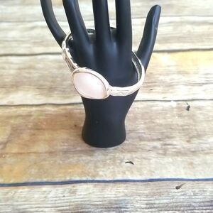 Silvertone Bracelet with White Inset Stones